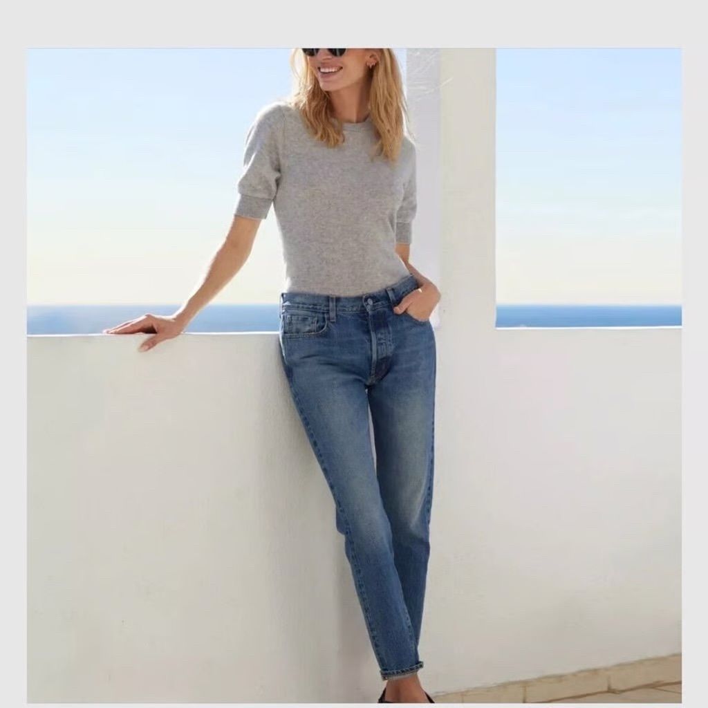 Outerknown Women's Sea Generation Slim Jeans Blue Size 27 Mid Rise Denim